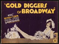 8x347 GOLD DIGGERS OF BROADWAY souvenir program book 1929 art of sexy New York City showgirl!