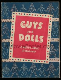 8x354 GUYS & DOLLS stage play souvenir program book 1952 Allan Jones, a musical fable of Broadway!