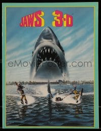 8x366 JAWS 3-D souvenir program book 1983 Gary Meyer shark artwork, the third dimension is terror!
