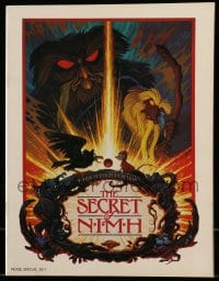 8x405 SECRET OF NIMH souvenir program book 1982 Don Bluth mouse fantasy cartoon, Hildebrandt art!