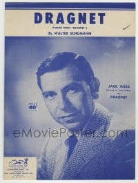 8x230 DRAGNET sheet music 1954 Jack Webb as detective Joe Friday, theme songs!