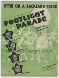 8x233 FOOTLIGHT PARADE sheet music 1933 James Cagney, Joan Blondell, Sittin' on a Backyard Fence!