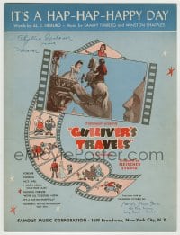 8x238 GULLIVER'S TRAVELS sheet music 1939 cartoon by Dave Fleischer, It's a Hap-Hap-Happy Day!