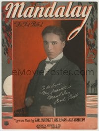 8x248 MANDALAY sheet music 1924 Charlie Chaplin says it's his favorite song!