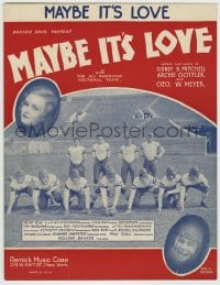 8x249 MAYBE IT'S LOVE sheet music 1930 Joan Bennett, Joe E. Brown, early football, the title song!