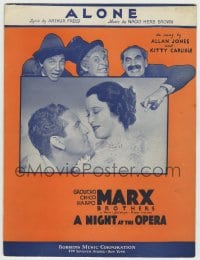 8x254 NIGHT AT THE OPERA sheet music 1935 Marx Bros, Allan Jones & Kitty Carlisle, Alone!