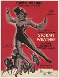 8x269 STORMY WEATHER sheet music 1943 Lena Horne, Calloway, Bojangles, Keeps Rainin' All the Time!