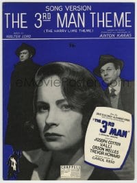 8x274 THIRD MAN sheet music R1960s Orson Welles, Cotten & Valli classic noir, The Harry Lime Theme!