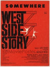 8x279 WEST SIDE STORY sheet music 1961 Academy Award winning classic musical, Somewhere!