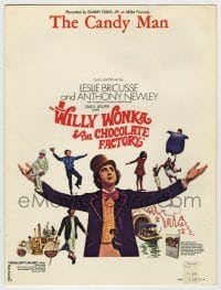 8x282 WILLY WONKA & THE CHOCOLATE FACTORY sheet music 1971 Gene Wilder classic, The Candy Man!