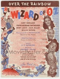 8x284 WIZARD OF OZ sheet music 1939 Over the Rainbow, most classic song from the movie!