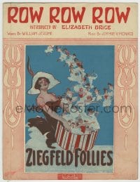 8x288 ZIEGFELD FOLLIES OF 1912 11x14 stage play sheet music 1912 Row Row Row, sexy art by Gene Buck!