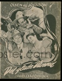 8x090 HELLZAPOPPIN' Danish program 1948 zany Ole Olsen & Chic Johnson with big mouth Martha Raye!