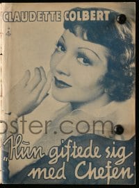 8x094 SHE MARRIED HER BOSS Danish program 1935 Claudette Colbert, Melvyn Douglas, different images!