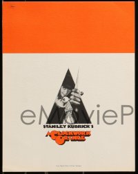 8x540 CLOCKWORK ORANGE presskit supplement 1972 includes a page from the Hollywood Reporter!