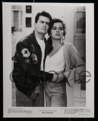 8x672 HOT SHOTS presskit w/ 11 stills 1991 Charlie Sheen, pretty Valeria Golino, Lloyd Bridges!