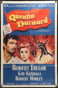 8y025 ADVENTURES OF QUENTIN DURWARD 1sh 1955 English hero Robert Taylor & pretty Kay Kendall!