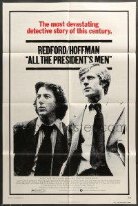 8y038 ALL THE PRESIDENT'S MEN 1sh 1976 Dustin Hoffman & Robert Redford as Woodward & Bernstein!