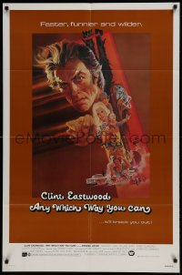 8y050 ANY WHICH WAY YOU CAN 1sh 1980 cool artwork of Clint Eastwood & Clyde by Bob Peak!
