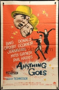 8y051 ANYTHING GOES 1sh 1956 Bing Crosby, Donald O'Connor, Jeanmaire, music by Cole Porter!