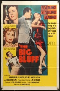 8y087 BIG BLUFF 1sh 1955 John Bromfield, the inside story of a lady-killer who lived up to his name