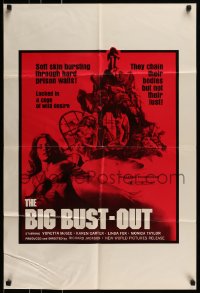 8y088 BIG BUST-OUT 23x34 1973 Vonetta McGee, locked in a cage of wild desire!