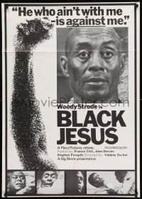 8y101 BLACK JESUS 27x38 1sh 1971 Seduto alla sua destra, cool image of Woody Strode in the title role!
