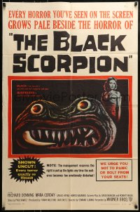 8y102 BLACK SCORPION 1sh 1957 art of wacky creature looking more laughable than horrible!