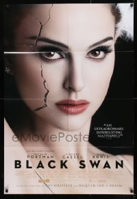 8y103 BLACK SWAN style F int'l DS 1sh 2010 image of cracked ballet dancer Natalie Portman!