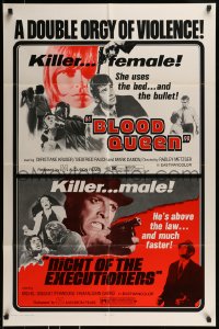 8y109 BLOOD QUEEN/NIGHT OF THE EXECUTIONERS 1sh 1973 double orgy of violence!