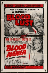8y110 BLOODLUST/BLOOD MANIA 1sh 1970s blood-curdling!