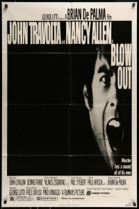 8y111 BLOW OUT 1sh 1981 John Travolta, Brian De Palma, murder has a sound all of its own!