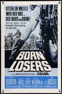 8y114 BORN LOSERS 1sh 1967 Tom Laughlin directs and stars as Billy Jack, sexy motorcycle art!