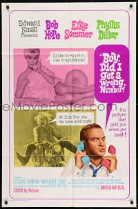 8y119 BOY DID I GET A WRONG NUMBER 1sh 1966 wacky Bob Hope & Phyllis Diller, sexy Elke Sommer!