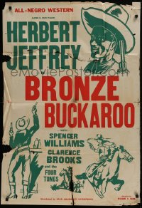 8y125 BRONZE BUCKAROO 1sh R1940s Herb Jeffries, All-Negro Western, different art!