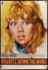 8y970 WHISTLE DOWN THE WIND English 1sh 1962 Bryan Forbes, close-up artwork of Hayley Mills!