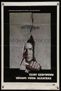 8y240 ESCAPE FROM ALCATRAZ 1sh 1979 Eastwood busting out by Lettick, but missing his signature!