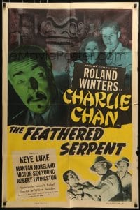 8y259 FEATHERED SERPENT 1sh 1948 Roland Winters as Charlie Chan, Mantan Moreland, Keye Luke!