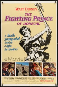 8y265 FIGHTING PRINCE OF DONEGAL style A 1sh 1966 Disney, reckless young rebel rocks an empire!