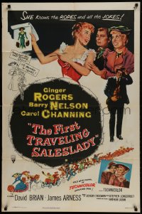 8y271 FIRST TRAVELING SALESLADY 1sh 1956 Ginger Rogers sells barbed-wire in Texas!