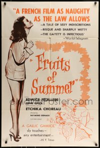 8y294 FRUITS OF SUMMER 1sh 1955 sexiest French Etchika Choreau is as naughty as the law allows!