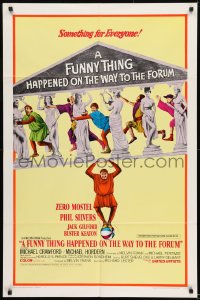 8y298 FUNNY THING HAPPENED ON THE WAY TO THE FORUM style A 1sh 1966 wacky image of Zero Mostel!