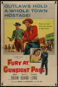 8y299 FURY AT GUNSIGHT PASS style B 1sh 1956 one man finds the courage to fight back!
