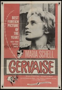 8y308 GERVAISE 1sh 1957 Maria Schell, an unusual love story directed by Rene Clement!