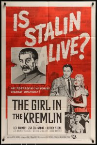 8y310 GIRL IN THE KREMLIN 1sh 1957 Zsa Zsa Gabor, Stalin's weird fetishism, strange rituals!