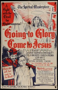 8y318 GOING TO GLORY COME TO JESUS 1sh R1948 does a black girl sell her soul to the Devil!