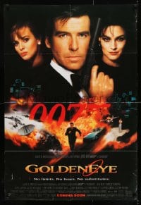 8y320 GOLDENEYE int'l advance DS 1sh 1995 Pierce Brosnan as Bond, Isabella Scorupco, Famke Janssen!