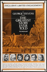 8y330 GREATEST STORY EVER TOLD 1sh 1965 Max von Sydow as Jesus, exclusive limited engagement!
