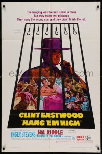 8y346 HANG 'EM HIGH 1sh 1968 Eastwood, they hung the wrong man & didn't finish the job!