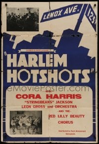 8y351 HARLEM HOTSHOTS 1sh 1945 Stringbeans Jackson, black African American musical, different art!